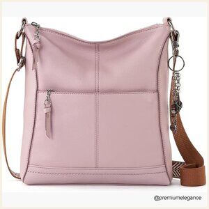 Premium Leather Crossbody Bag with Adjustable Strap and Multiple Pockets